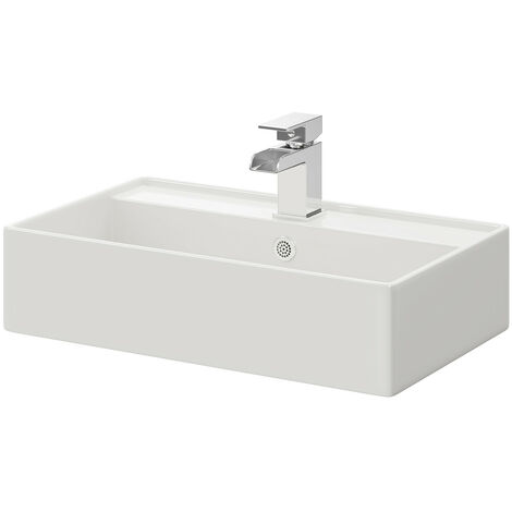 Tomar 505mm x 355mm Rectangular Countertop Basin with 1 Tap Hole
