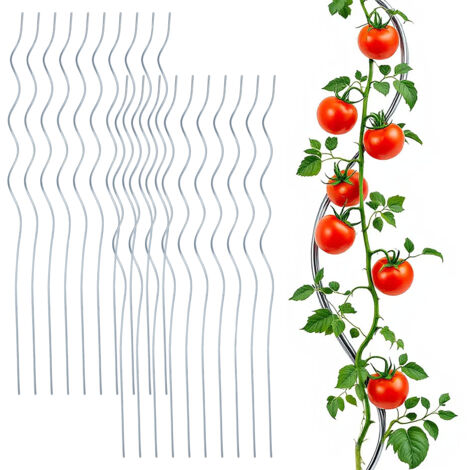 Tomaten Spiralstab verzinkt 110 cm - 20er Set - Metall Rankstab für Tomatenpflanzen