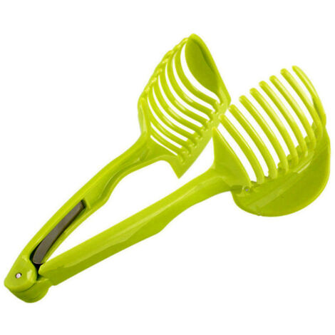Tomato Slicing Holder ABS Multipurpose Handheld Round Fruit Tong Onion Holder Kitchen Cutting Aid Gadgets Tool for Lemon Egg Vegetables