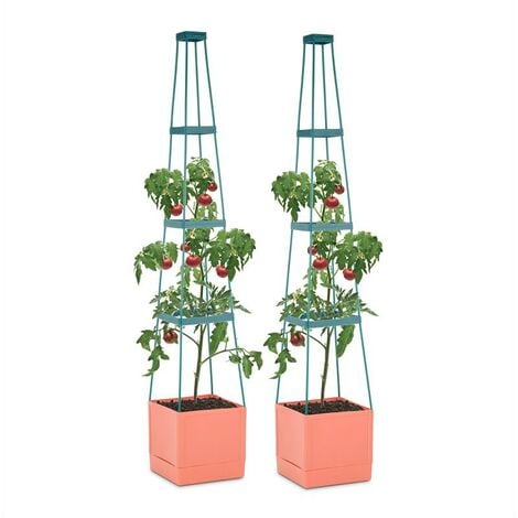 Tomato Tower Lot 2 Pots plantes tomates 25x150x25cm Tuteur polypropylèn