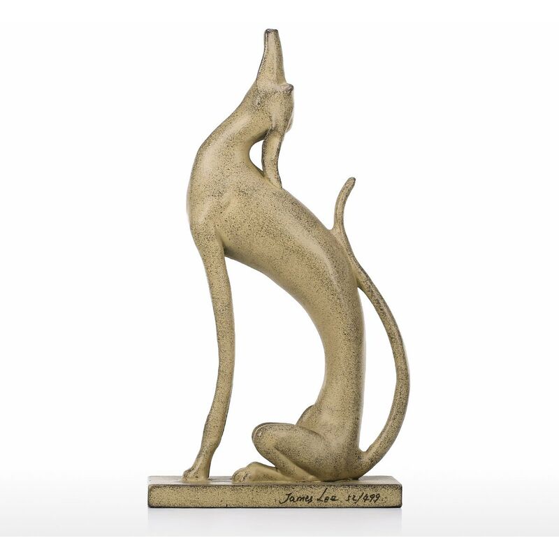 

Tooarts - Tomfeel estatua de perro hacia arriba estatua de arte de aluminio decoracion del hogar adorno de animales adorno de mesa de escritorio