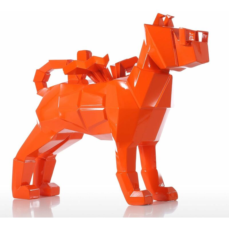 

Tooarts - Tomfeel Gafas Perro Escultura de Resina Naranja Decoracion del Hogar Estatuilla de Arte Moderno Estatua de Animal Fibra de Vidrio, L