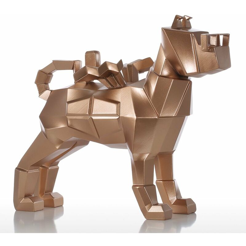 

Tooarts - Gafas Tomfeel Perro Escultura de resina dorada Decoracion del hogar Estatuilla de arte moderno Estatua de animal Fibra de vidrio