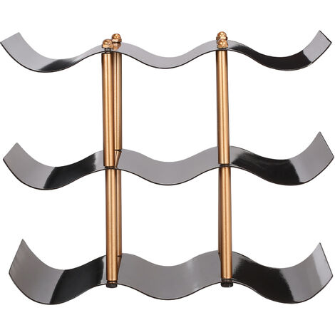 Tomfeel Iron Wine Rack Portabottiglie Portabottiglie semplice e moderno Organizer perfetto per la casa, bar, cantina dei vini, credenza Cucina (9 bottiglie)
