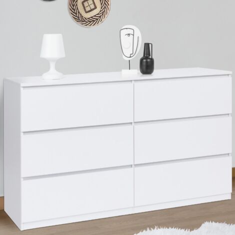 TOMI arcón XXL 6 cajones 140 cm madera blanco