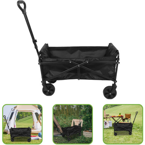 Tominio-Véhicule de camping extérieur - chariot de camping - pliable - grande capacité (noir)