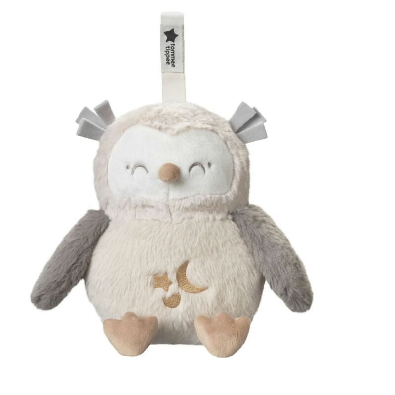 TOMMEE TIPPEE, Peluche veilleuse de luxe avec CrySensor, 6 sons apaisants, USB, lavable en machine, Ollie la Chouette