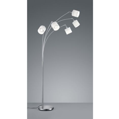 Tommy Nickel Stehlampe 5xE14 Weißer Stoff H200 cm Trio Lighting