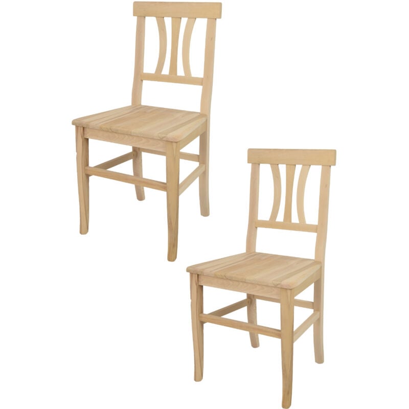 Tommychairs - Set 2 chaises ARTEMISIA pour cuisine, bar et salle Ã manger, robuste structure en bois de hÃªtre poli, non traitÃ©, 100% naturel et