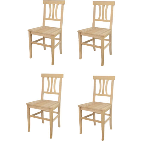 Tommychairs - Set 4 sedie modello Artemisia per cucina bar e sala da pranzo, robusta struttura in legno di faggio levigato, non trattato, 100% naturale e seduta in legno