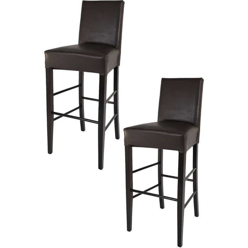 T M C S - Tommychairs - Set 2 tabourets luisa pour cuisine, bar et salle à manger, robuste structure en bois de hêtre peindré en couleur wengé,