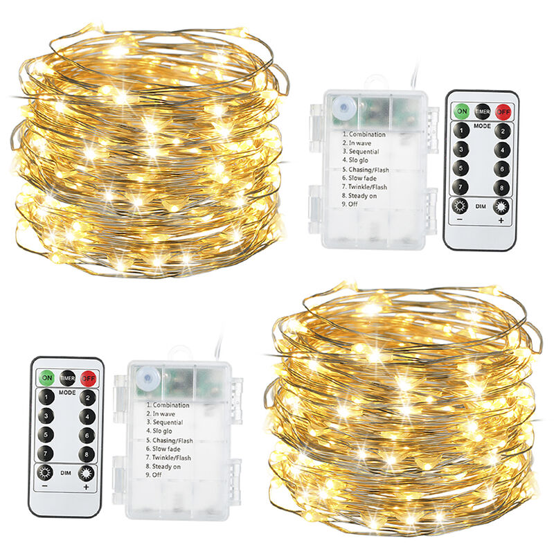 

10m / 32.8ft 100LED guirnalda luminosa caja de la bateria 8 modo de efecto de luz - Tomshine