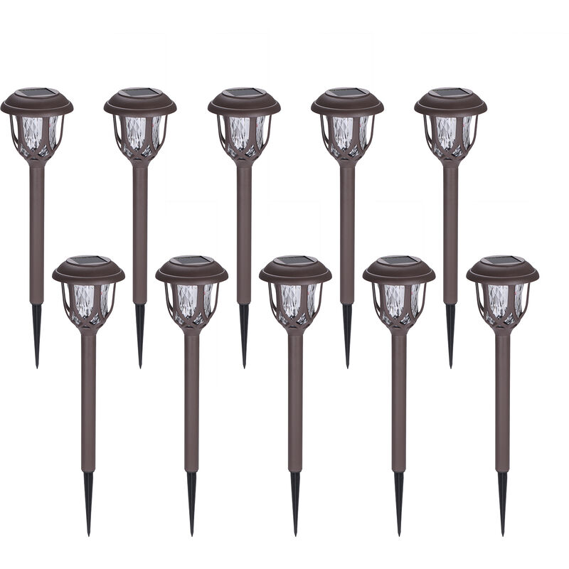 10pcs Solarbetriebene Rasenlichter LEDs Wasserwelligkeit Gartenlampe IP44 Wasserdichtes Außenlandschaftslicht für Rasen Patio Yard,10 Packung,