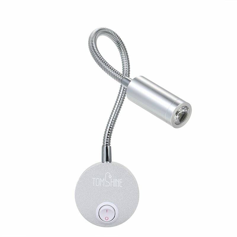

Tomshine 3W LED Aplique de pared Lampara de cabecera Tubo ajustable flexible suave, con interruptor