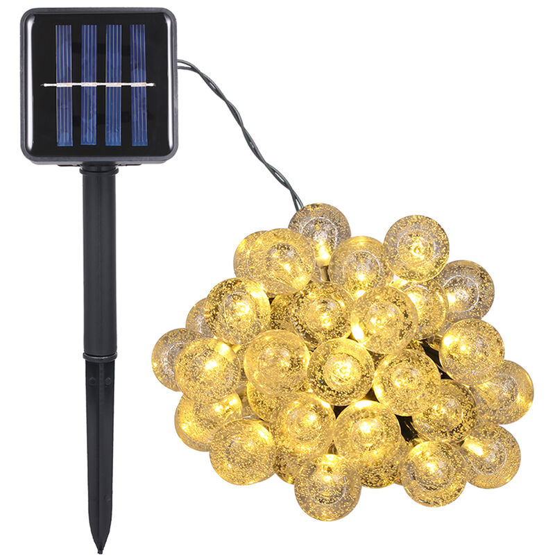 

Tomshine 9.35m / 30.68ft 50 LED Solar Powered luces de cadena de cristal globo de la bola, blanco caliente de la lampara IP44 resistente al agua