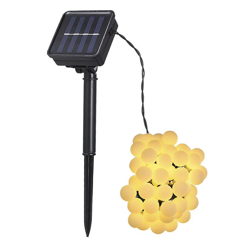 Image of Stringa luminosa da 50 led ad energia solare IP44 Luci da appendere per esterni resistenti all'acqua Decorazione per la casa Lampada a sfera, bianco