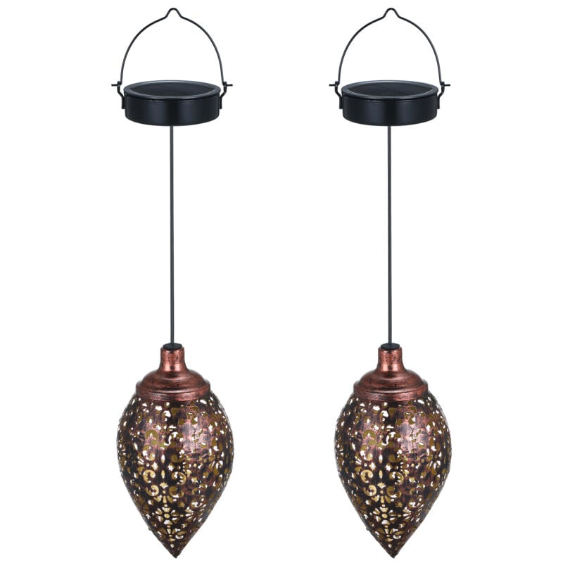 DC1.2V 0.065W Lanterne led à énergie solaire suspendue Lampe d'extérieur en forme d'olive Design Capteur de lumière sensible Contrôle IP44 Résistance