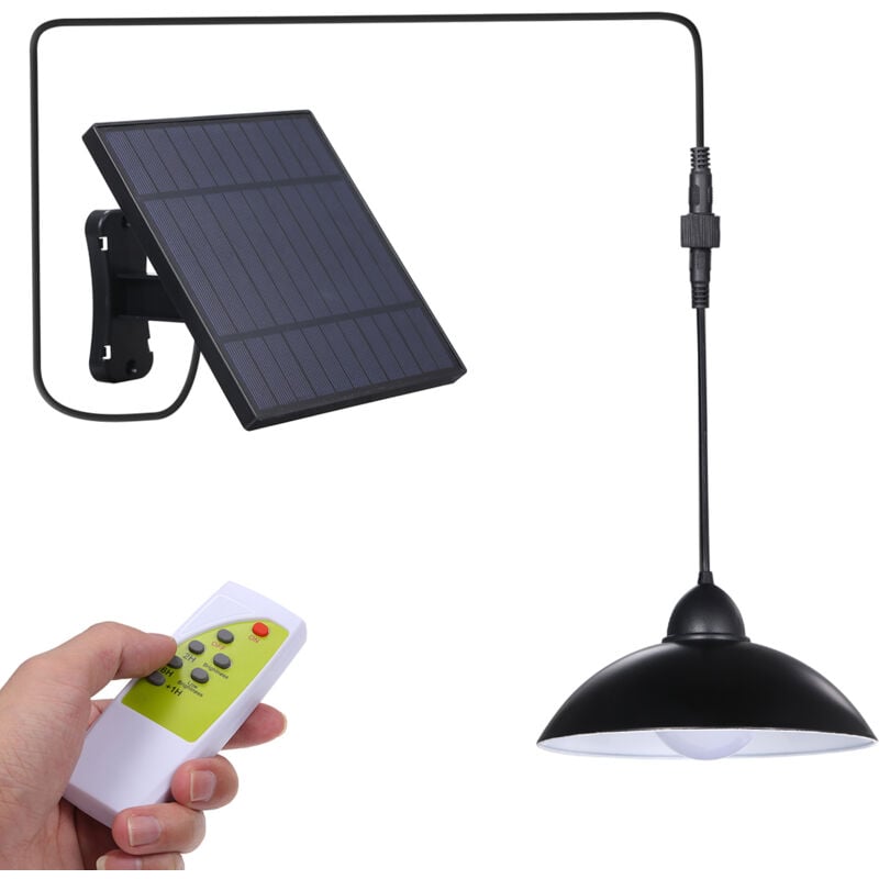 Tomshine Solar Pendant Light avec télécommande luminosité réglable 12 leds lampe shed IP65 éclairage extérieur résistant à l'eau pour le balcon de