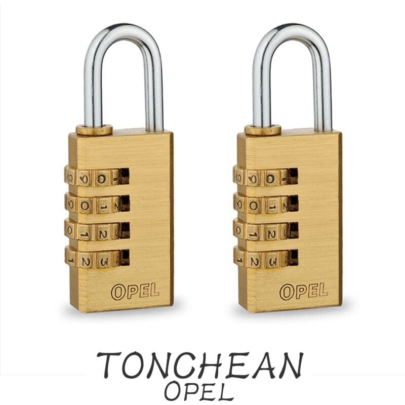 Tonchean - Cadenas Code 4 Chiffres (Lot de 2) - 9.5×5 cm - Cadenas Exterieur/Interieur de Sécurité Résistant et Imperméable Cadenas Casier de Gym et