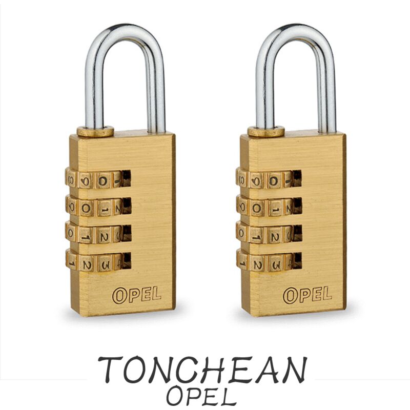 Tonchean - Cadenas Code 4 Chiffres (Lot de 2) - 9.7×6 cm - Cadenas Exterieur/Interieur de Sécurité Résistant et Imperméable Cadenas Casier de Gym et