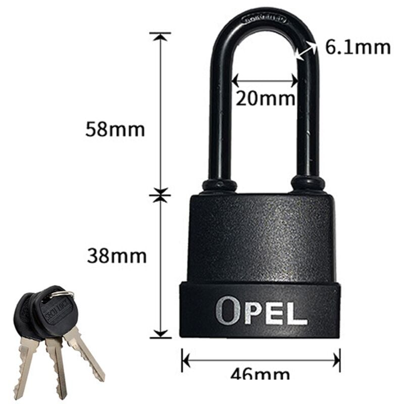 Tonchean - Cadenas Haute Sécurité [a Clé] [Boîtier en plastique pvc anti-poussière] [Extérieur - Anti-rouille] [Pack de 2] - Idéal pour les