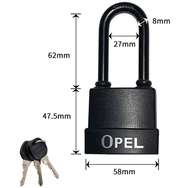 TONCHEAN Cadenas Haute Sécurité [A Clé] [Boîtier en plastique PVC anti-poussière] [Extérieur - Anti-rouille] [Pack de 2] - Idéal pour les