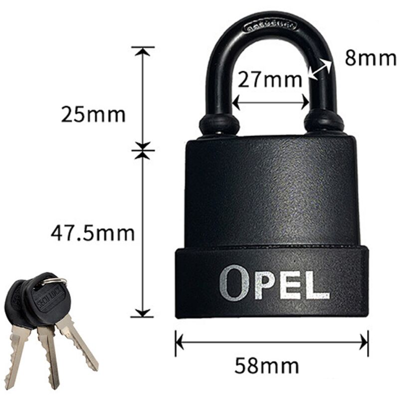 TONCHEAN Cadenas Haute Sécurité [A Clé] [Boîtier en plastique PVC anti-poussière] [Extérieur - Anti-rouille] [Pack de 2] - Idéal pour les