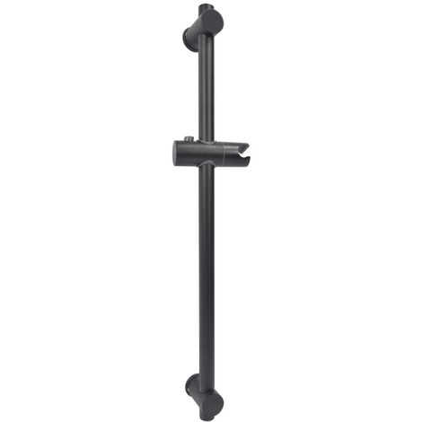 TONCHEAN Coulissant pour barre de douche barre de douche en acier inoxydable noire hauteur totale 660 mm avec support de montage réglable en hauteur et en inclinaison