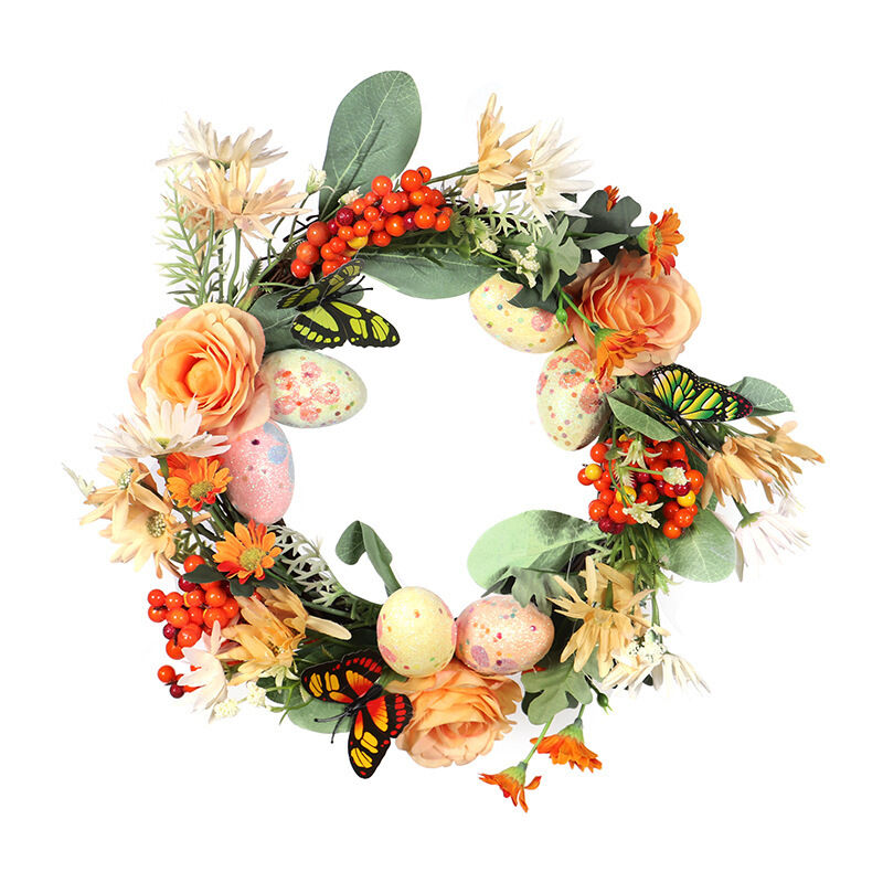 Tonchean - Couronne de Pâques Scandinave Home Party Decorations Door Hangers - 30cm