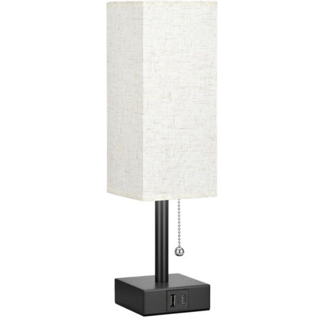 TONCHEAN Lampe de table quadrilatérale en lin fin avec interrupteur zippé lumière variable à 3 températures de couleur - 111137CM