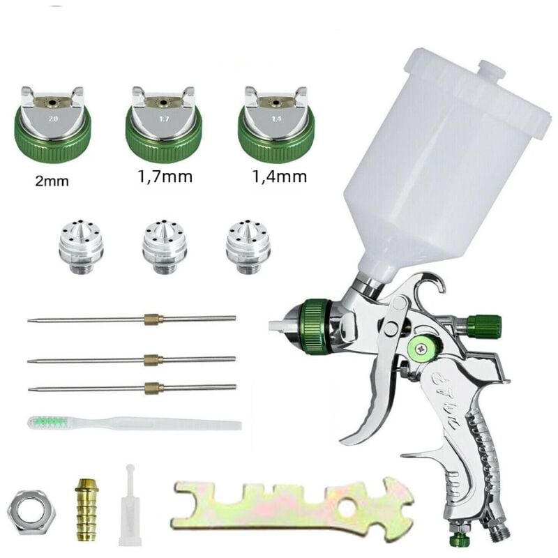 Tonchean - Pistolet à peinture professionnel hvlp 0,8/1,0/1,4/1,7/2,0 mm Buse d'aérographe à gravité pour peinture automobile Entraînement