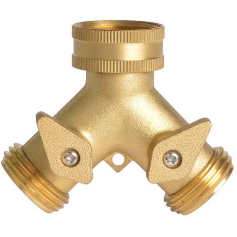 TONCHEAN Raccord pour circuit d'arrosage,Arroseur Raccord de Tuyaux 2 Sorties, Distributeur Raccord d'arrosage Connecteur Prolongateur Adaptateur à Robinet Nez de Robinet y Sélecteur pour Jardin Serre