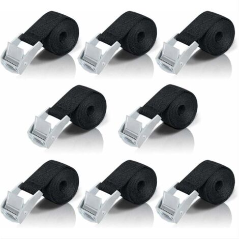 TONCHEAN Sangles d'arrimage 1M, 8 pièces sangles à cliquet avec attaches en alliage de zinc pour fixer moto/voiture/porte-vélo/bagages/téléphone portable fermeture éclair tendeur de plaque de carte de