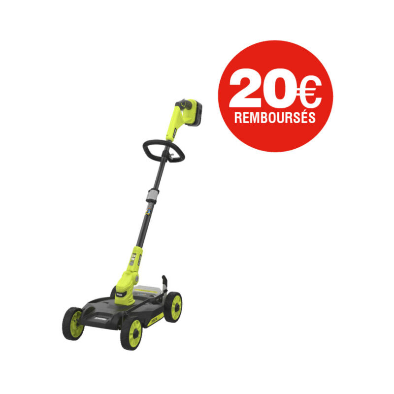 Tondeuse 3 en 1 Ryobi RY18LMC30A-120 - 18V One+ - coupe 30 cm - 1 Batterie 2.0 Ah - 1 Chargeur rapide