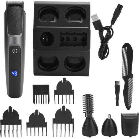Tondeuse 5 en 1 Multifonction, Rechargeable, Étanche avec Tête Huilée pour Coiffure