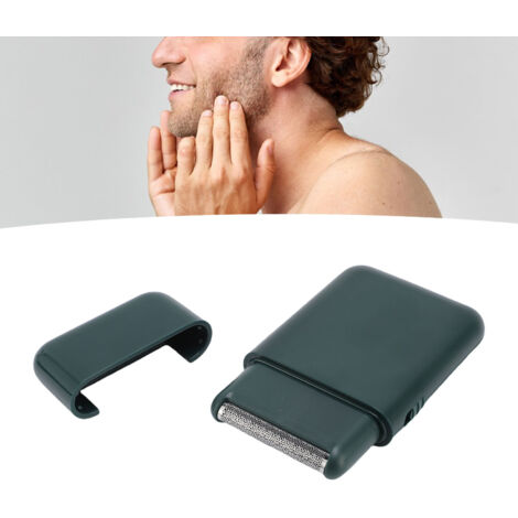 Tondeuse à barbe électrique rechargeable USB 5W, portable, pour hommes, idéale pour les voyages, la maison et le bureau (verte).