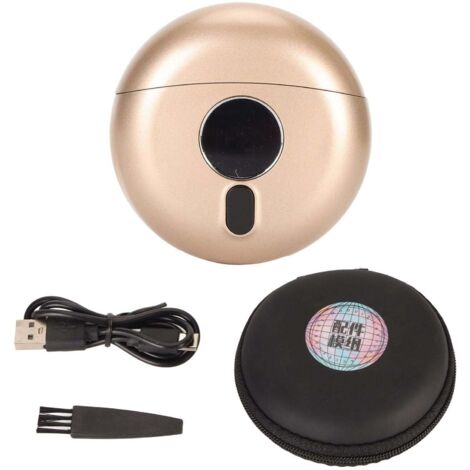 Tondeuse à barbe électrique rechargeable USB, mini et portable, idéale pour les voyages et le visage des hommes. Couleur : or champagne.