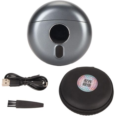 Tondeuse à barbe électrique rechargeable USB, mini et portable, idéale pour les voyages et le visage des hommes (grise).
