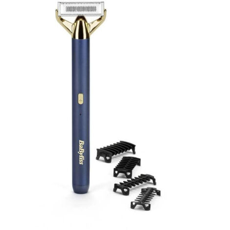Tondeuse à barbe et rasoir - BABYLISS - X-Blade Super-X Metal - Sans fil - Autonomie 45 min - 4 sabots - Édition or et bleu marine