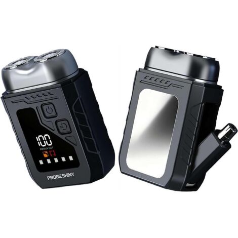 Tondeuse à Barbe et Rasoir Électrique - Mini Rasoir 2 en 1 - 800mAh USB-C, Rechargeable et Compact