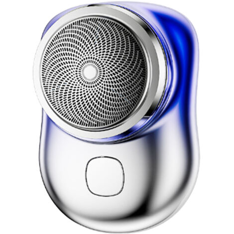Tondeuse à Barbe Portable Rechargeable Mini Compacte Bleue - Rasoir de Poche Homme