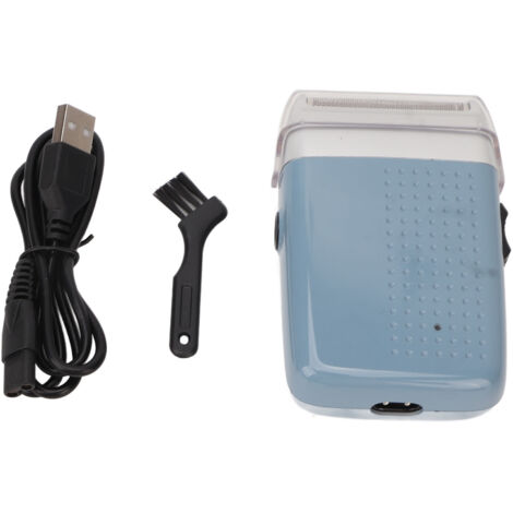 Tondeuse à Barbe Rechargeable Bleue USB Imperméable Portable 600mAh