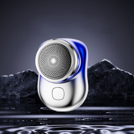 Tondeuse à Barbe Rechargeable Mini Homme - Rasoir de Poche Portable Compact Bleu
