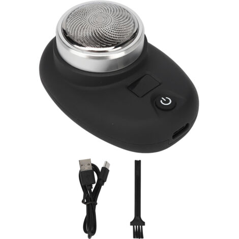 Tondeuse à Barbe sans Fil Mini USB Rechargeable Affichage LED Imperméable pour Homme Noir Mat