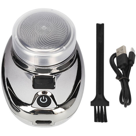 Tondeuse à Barbe sans Fil Mini USB Rechargeable Écran LED Imperméable pour Homme Dégradé Noir Argent