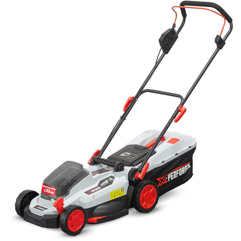 Tondeuse à batterie 20V max 33 cm – Moteur à induction – Fonction mulching – Hauteur de coupe réglable 25-75 mm – Bac 30L – X-Performer