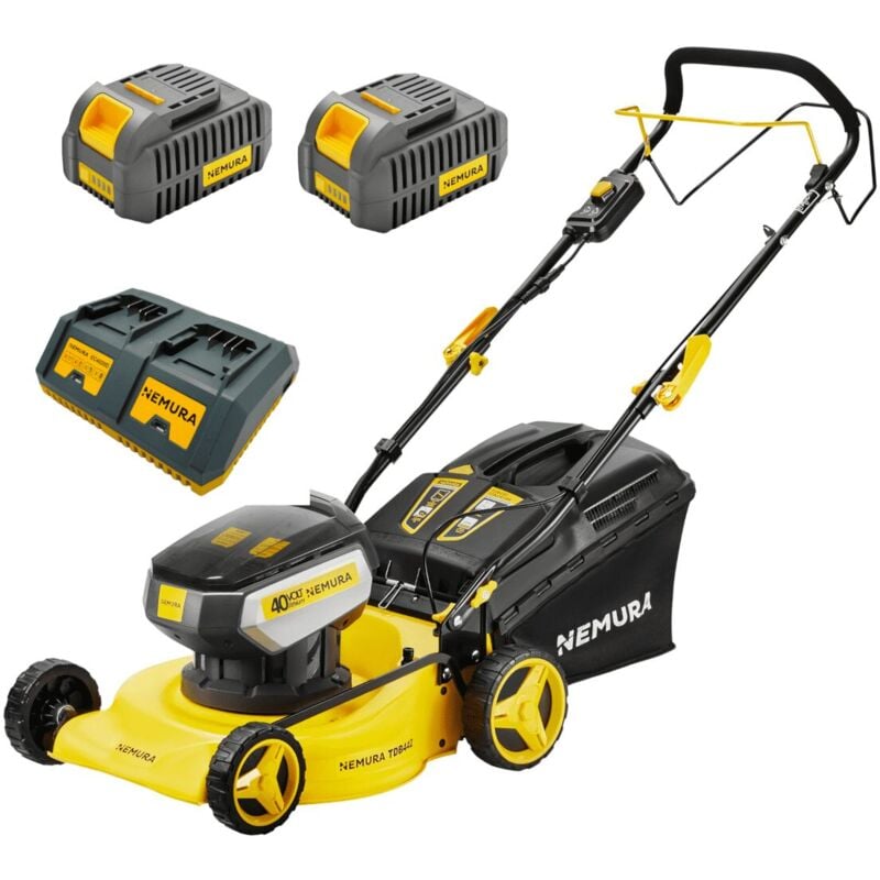 Tondeuse a Batterie 80V (2x40V) - Coupe 42cm - Autotractée + 2 Batteries 2Ah + Chargeur - Autonomie 250m2