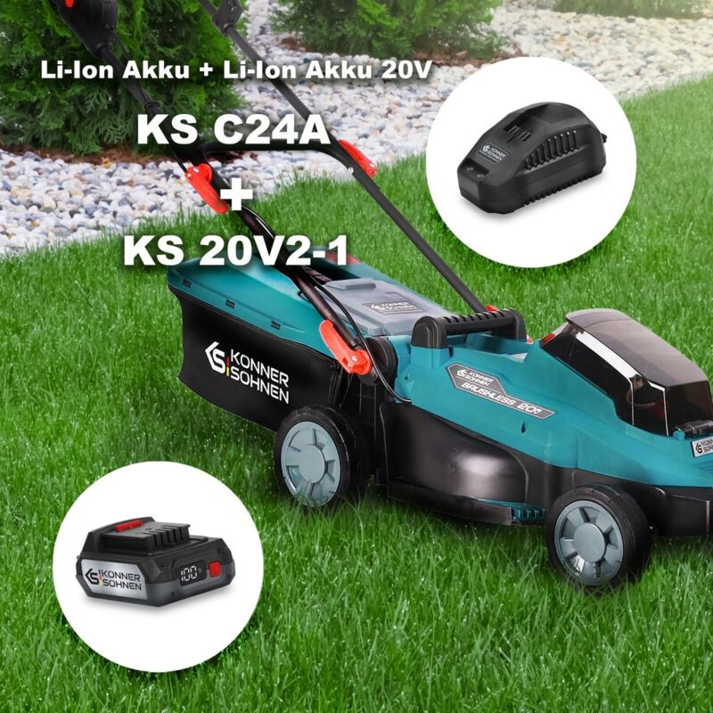 Könner&söhnen - Tondeuse à batterie ks 33LM-20V + ks C24A + ks 20V2-1