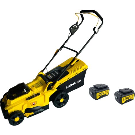 Tondeuse Ă batterie NEMURA 40V + Batterie 4Ah + Chargeur rapide - Coupe de 37cm - Mulching + Ramassage