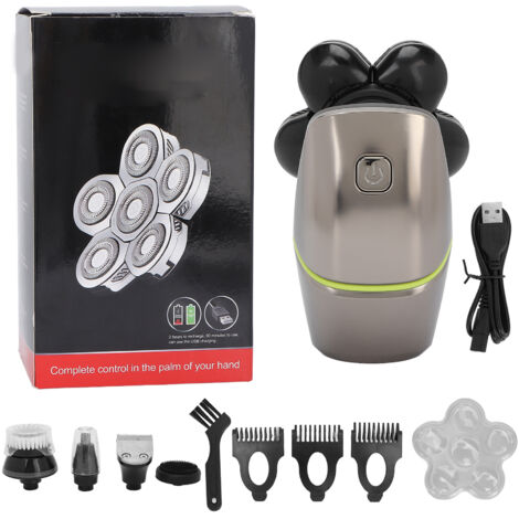 Tondeuse à Cheveux 6 Lames IPX6 Rechargeable USB, Kit de Soins Capillaires Multifonction
